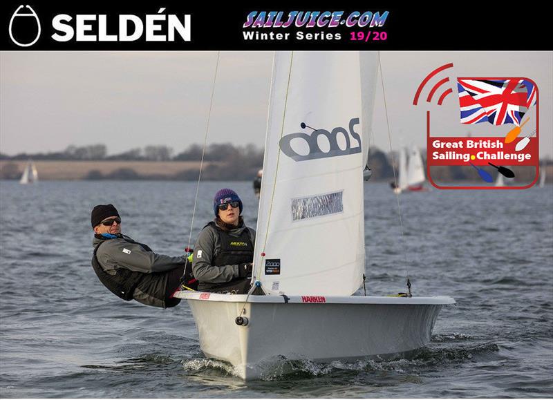 Simon Horsfield & Katie Burridge win the Slow Fleet during the Grafham Grand Prix photo copyright Tim Olin / www.olinphoto.co.uk taken at Grafham Water Sailing Club and featuring the 2000 class