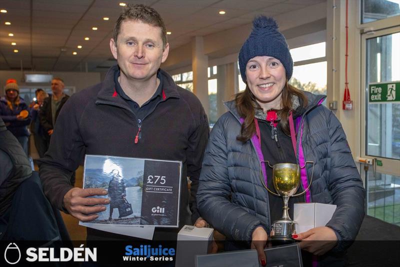 Simon and Katie Horsfield win the Slow Handicap fleet in the Gill Grafham Grand Prix photo copyright Tim Olin / www.olinphoto.co.uk taken at Grafham Water Sailing Club and featuring the 2000 class