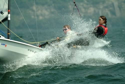 The Laser 4000 fleet enjoy classic Lake Garda conditions photo copyright Nick Kirk / www.n-d-k.com taken at  and featuring the 4000 class