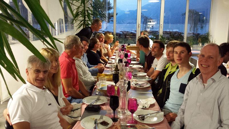 Fleet dinner during the 4000 class Europeans at Lake Garda in 2014 photo copyright Richard de Fleury taken at Vela Club Campione del Garda and featuring the 4000 class