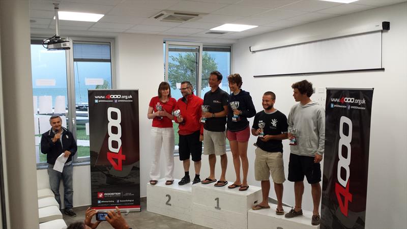 Podium at the 4000 class Europeans at Lake Garda in 2014 photo copyright Chiara Lodoli taken at Vela Club Campione del Garda and featuring the 4000 class