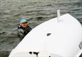 Happy smiles despite the capsize during the Annual Women's ILCA Regatta at Burton Sailing Club  &copy; David Ellis
