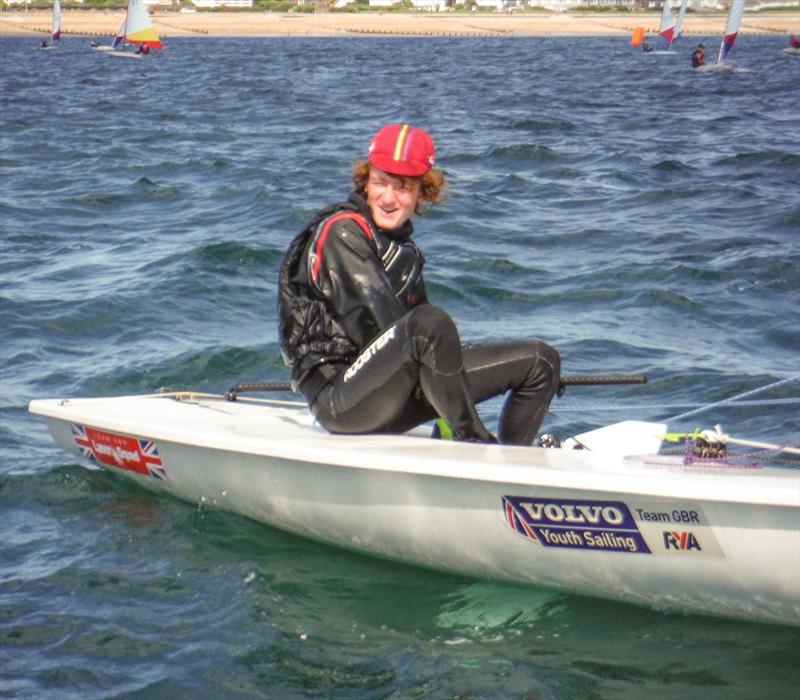 Alex Mayger relaxes after taking first place in the Slow Handicap Fleet (West Sussex Schools and Youth Sailing Association Annual Regatta 2015) photo copyright Bill Brooks taken at Felpham Sailing Club and featuring the ILCA 4 class