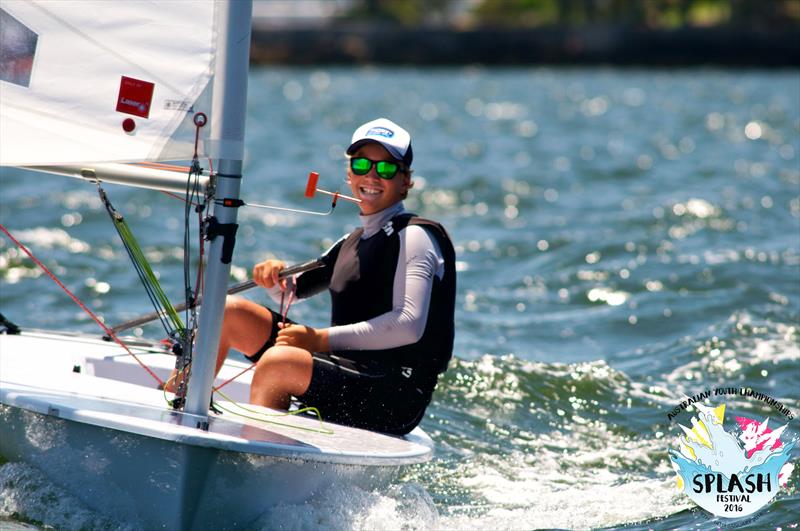Nathan Bryant on day 3 of the Australian Youth Championship 2016 photo copyright Lachlan Murnaghan taken at Woollahra Sailing Club and featuring the ILCA 4 class