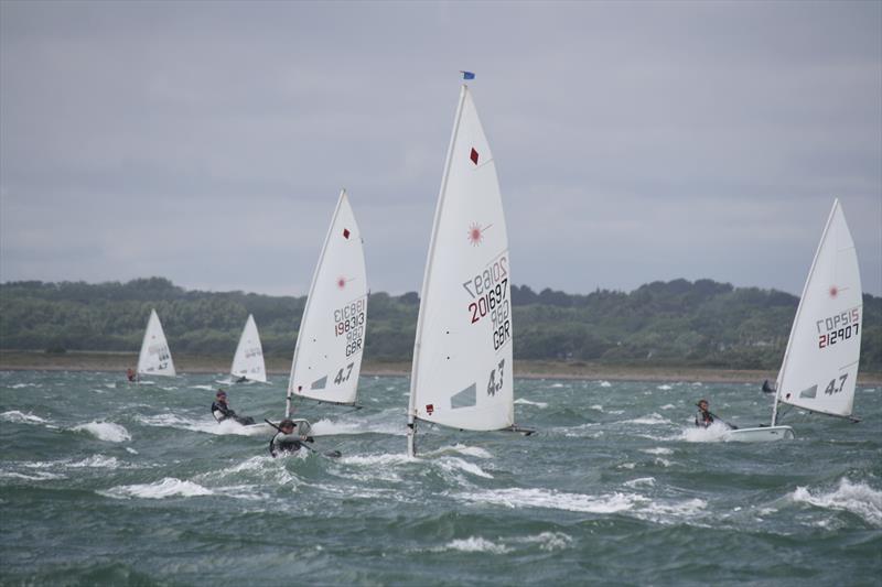 4.7 rig fleet during the Royal Lymington Yacht Club Youth Laser Open photo copyright Ben Nicholls taken at Royal Lymington Yacht Club and featuring the ILCA 4 class