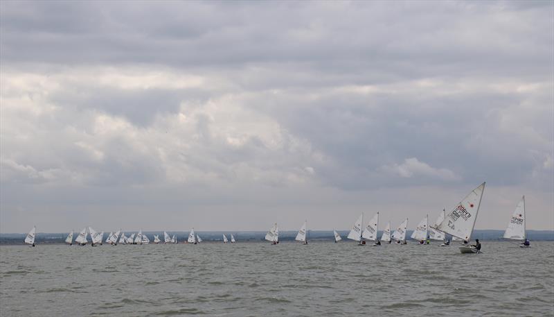 Not 4.7 conditions. The fleet fight their way downwind in light airs - against the tide - at Laserfest 2019 at Whitstable photo copyright Nicky Whatley taken at Whitstable Yacht Club and featuring the ILCA 4 class