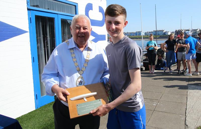 Irish Laser National Championships 2019 Prize Giving - 1st 4.7 Michael Crosbey photo copyright Simon McIlwaine / www.wavelengthimage.com taken at Ballyholme Yacht Club and featuring the ILCA 4 class