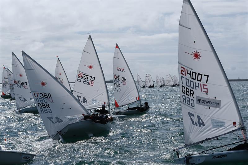 ILCA 4s in Portland Harbour photo copyright Sam Pearce taken at Weymouth & Portland Sailing Academy and featuring the ILCA 4 class