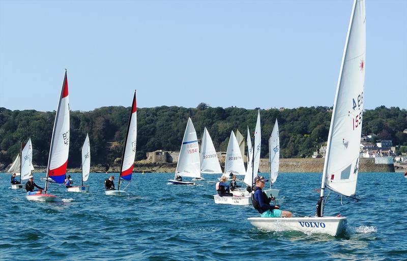 Carey Olsen Jersey Regatta Class 8: Luke Paxton-Garnier to the fore photo copyright Simon Ropert taken at Royal Channel Islands Yacht Club and featuring the ILCA 4 class