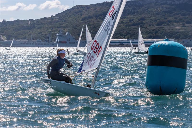 Daisy Collingridge at the 2020 ILCA 6 UK Nationals photo copyright Georgie Altham / www.facebook.com/galthamphotography taken at Weymouth & Portland Sailing Academy and featuring the ILCA 4 class