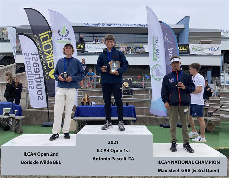 Top 3 open in the UKLA UK National Championships for ILCA 4 photo copyright UKLA taken at Weymouth & Portland Sailing Academy and featuring the ILCA 4 class