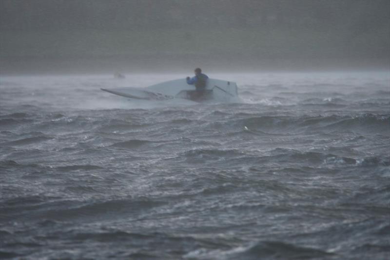 Stormy conditions during the 2021 UKLA ILCA 4 Inlands at Rutland photo copyright Lotte Johnson / www.lottejohnson.com taken at Rutland Sailing Club and featuring the ILCA 4 class