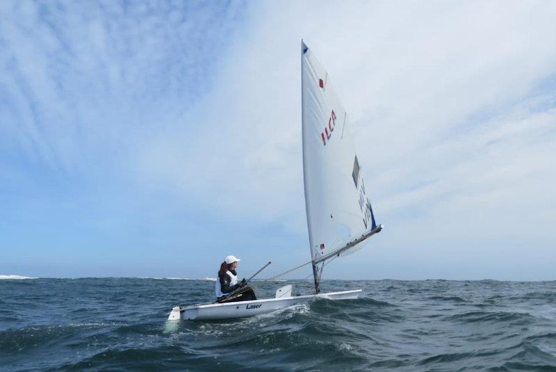 Scarlett Hadley (VIN) between races at the PanAm Games - photo © Keith Hardwick