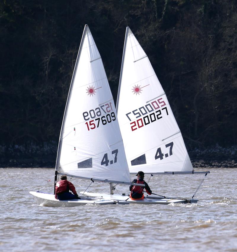 Easter Eggstravaganza in Kippford: . Needle match in every race; Toby Iglehart (200027) eventually get the better of Finn Harris (157609) just! photo copyright Margaret Purkis taken at Solway Yacht Club and featuring the ILCA 4 class