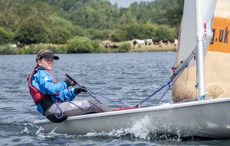 Georgia Ridell (Notts County) first ILCA 4 concentrating on the reach at the Notts County ILCA Open photo copyright David Eberlin taken at Notts County Sailing Club and featuring the ILCA 4 class