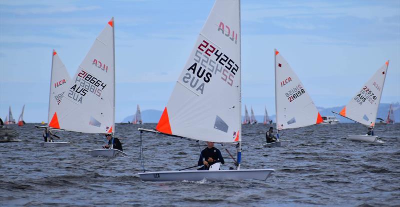 Murray Duthie leading the ILCA 4s on the third day of racing - 2026 ILCA Oceania & Australian Open & Youth Championship photo copyright Jane Austin taken at Royal Yacht Club of Tasmania and featuring the ILCA 4 class