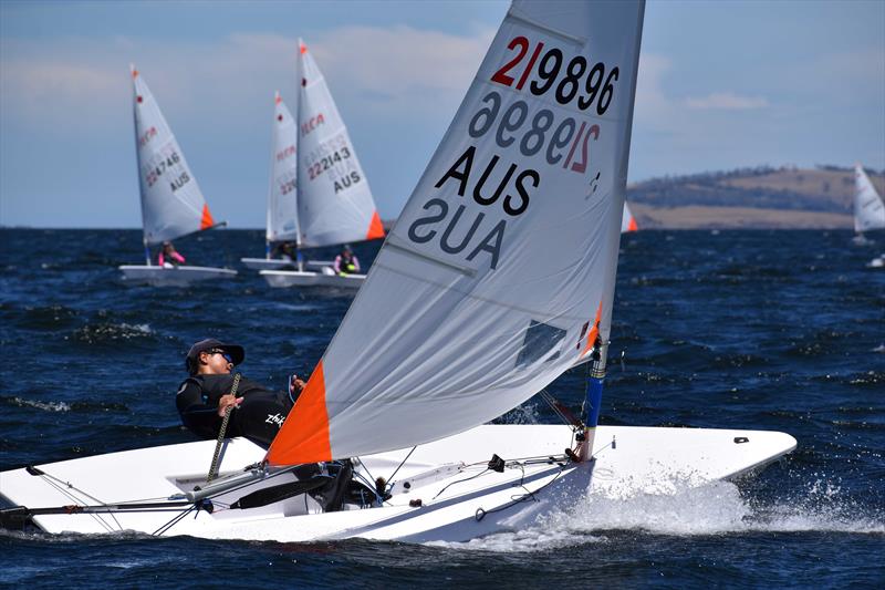 Joshua Zhang won Race Nine of the ILCA 4 Silver Fleet - 2026 ILCA Oceania & Australian Open & Youth Championship Day 5 photo copyright Jane Austin taken at Royal Yacht Club of Tasmania and featuring the ILCA 4 class