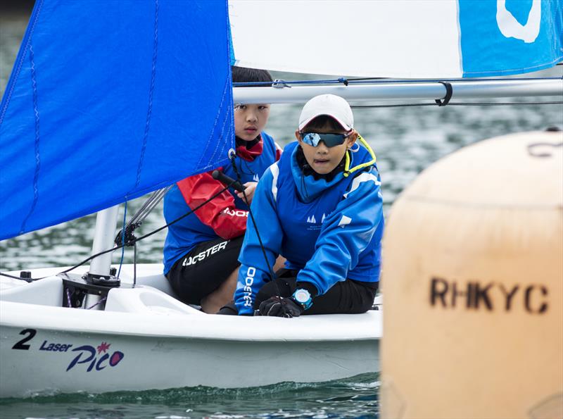 Keeping an eye on the mark. Boase Cohen & Collins Interschool Sailing Festival 2019 photo copyright RHKYC / Guy Nowell taken at Royal Hong Kong Yacht Club and featuring the Laser Pico class