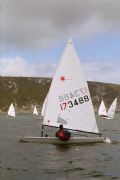 Adam Cockerill (Emsworth Slipper) wins the Radial fleet at the Laser Club Championships