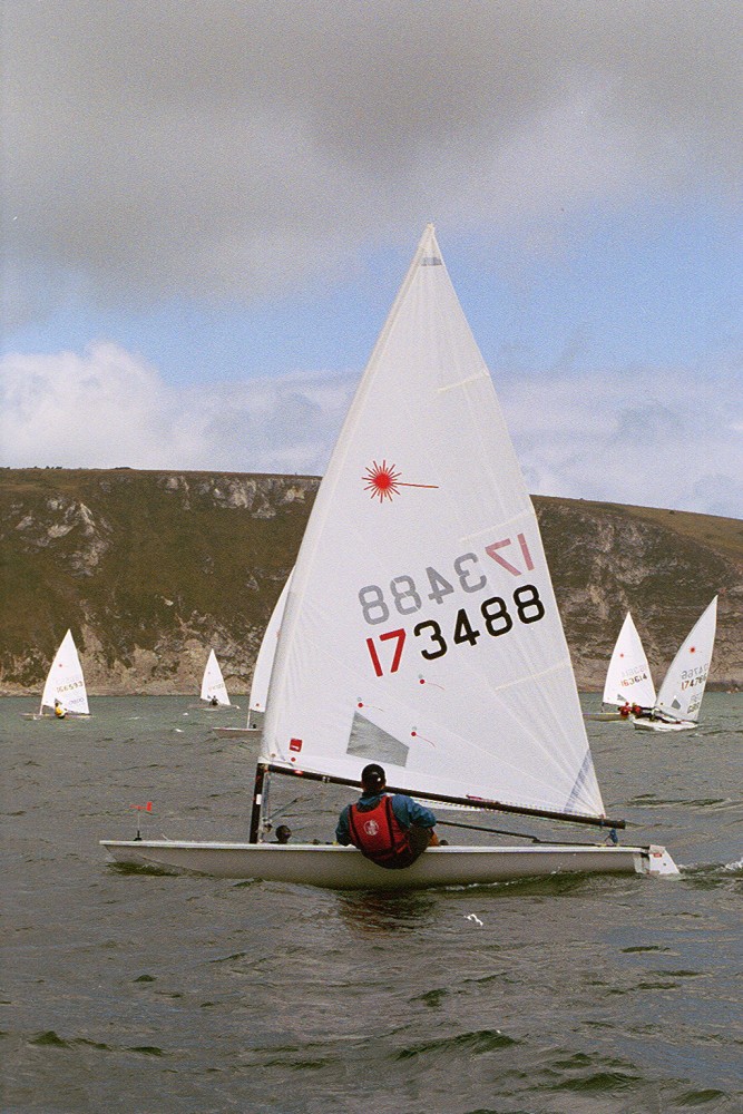 Adam Cockerill (Emsworth Slipper) wins the Radial fleet at the Laser Club Championships photo copyright Eddie Mays taken at Swanage Sailing Club and featuring the ILCA 6 class