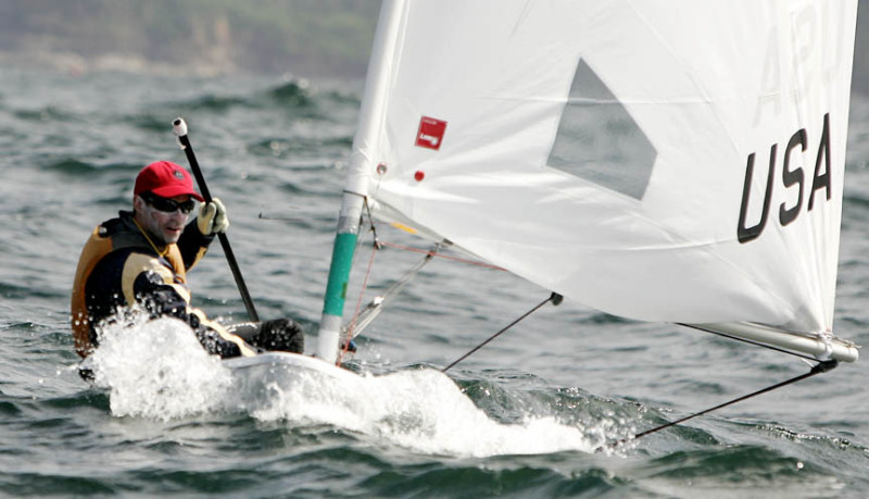 James Liebl on day five of the Laser Masters worlds photo copyright C&C Images taken at Gosford Sailing Club and featuring the ILCA 6 class