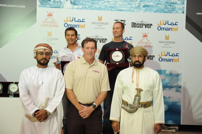 Apprentice Masters Champion Jon Emmett at the 2013 Laser Masters World Championships prize giving - photo © Munther Al Zadjali