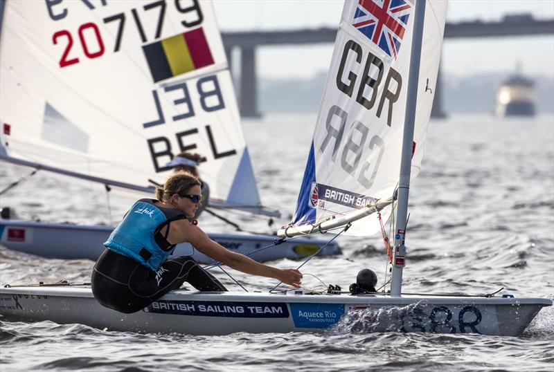 Alison Young on day 4 of the Aquece Rio – International Sailing Regatta photo copyright Ocean Images / British Sailing Team taken at  and featuring the ILCA 6 class