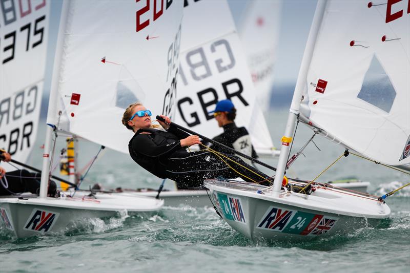 Hannah Brant during the RYA ISAF Youth Worlds Selection Event at Hayling Island photo copyright Paul Wyeth / RYA taken at Hayling Island Sailing Club and featuring the ILCA 6 class