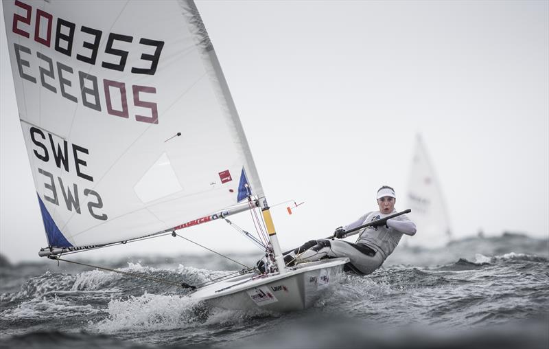 Josefin Olsson on day 4 of the Laser Radial Women's Worlds in Oman photo copyright Mark Lloyd taken at Oman Sail and featuring the ILCA 6 class