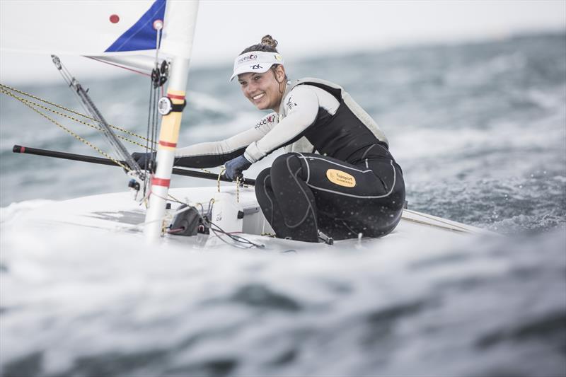 Evi Van Acker finishes 3rd in the Laser Radial Women's Worlds in Oman - photo © Mark Lloyd