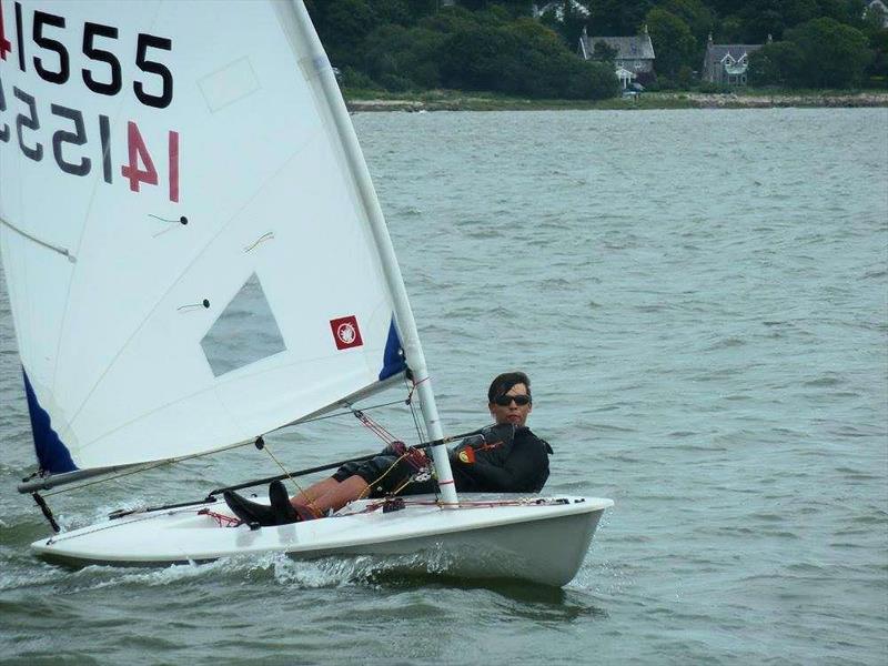 Solway YC's own Rhys Williams powers his way to victory in the HCP2 class during the Kippford Regatta Race photo copyright A-M Williams taken at Solway Yacht Club and featuring the ILCA 6 class
