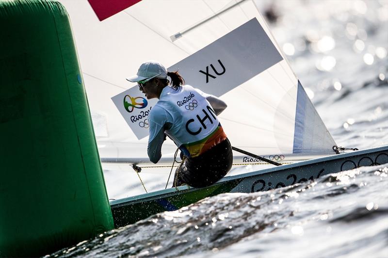 Lijia Xu on day 2 of the Rio 2016 Olympic Sailing Regatta photo copyright Sailing Energy / World Sailing taken at  and featuring the ILCA 6 class