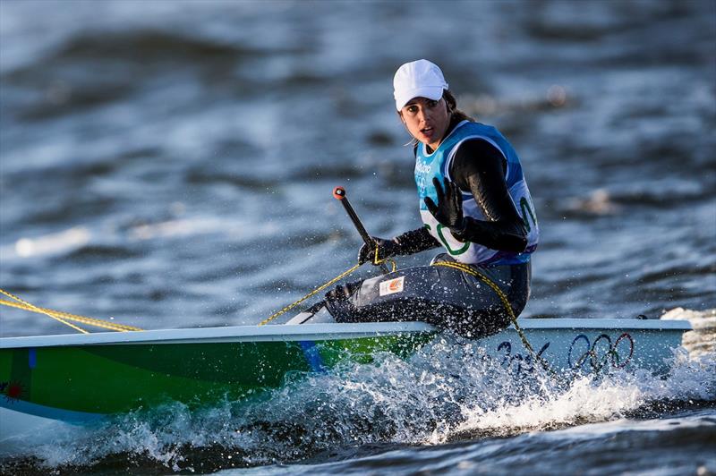 Marit Bouwmeester in the Laser Radial on day 6 at the Rio 2016 Olympic Sailing Competition - photo © Sailing Energy / World Sailing