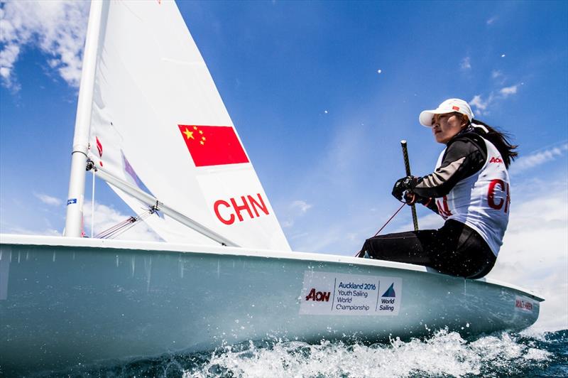 Chinese sailors at the 2016 Youth Sailing World Championships photo copyright Georgia Schofield / Sailing Energy / World Sailing taken at  and featuring the ILCA 6 class