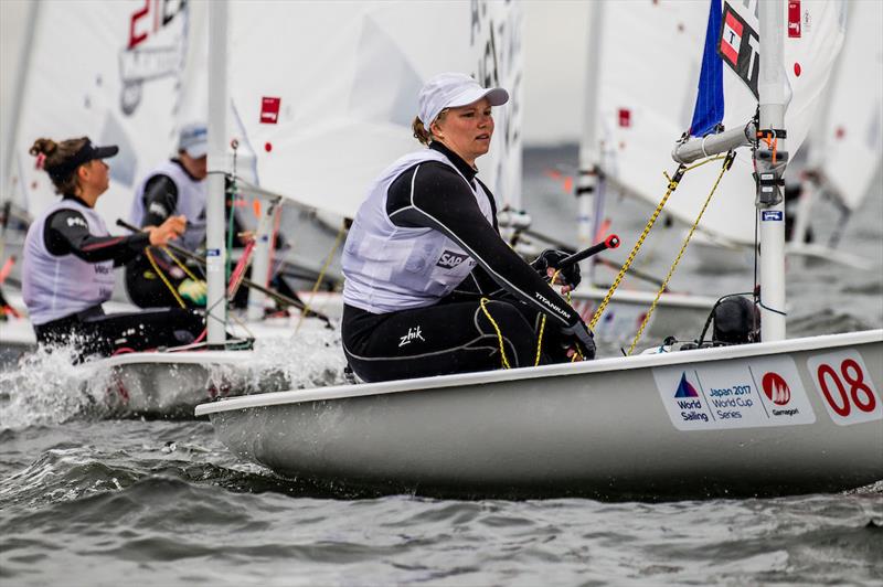 Anne-Marie Rindom (DEN) on day 1 of 2017-18 World Cup Series in Gamagori, Japan photo copyright Jesus Renedo / Sailing Energy / World Sailing taken at  and featuring the ILCA 6 class