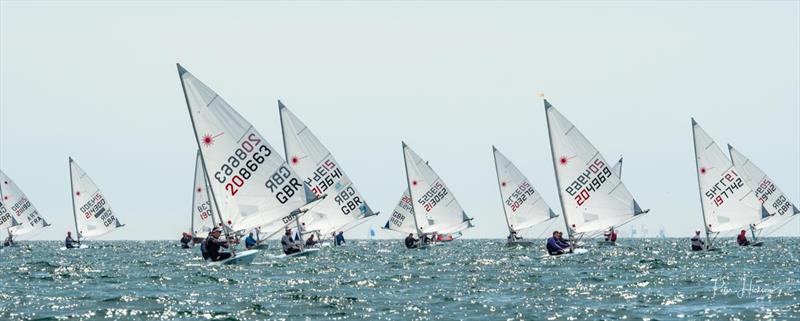 Radial fleet downwind during the Laser Masters Nationals at Hayling Island - photo © Peter Hickson / HISC