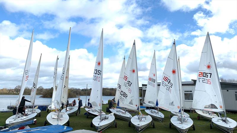 Final adjustments to rigging before racing commences during the Sunday Laser racing at Maidenhead photo copyright James Gladwym taken at Maidenhead Sailing Club and featuring the ILCA 6 class