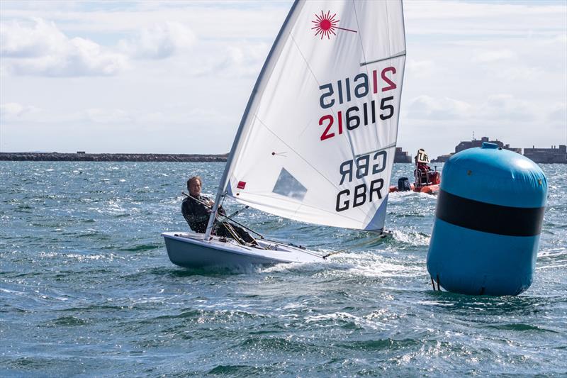 Jon Emmett during the UKLA ILCA 6 Masters Nationals at the WPNSA  - photo © Georgie Altham