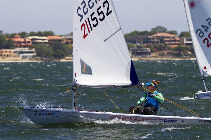 Emma Plasschaert during the Goolugatup Sailing Carnival photo copyright Bernie Kaaks taken at South of Perth Yacht Club and featuring the ILCA 6 class