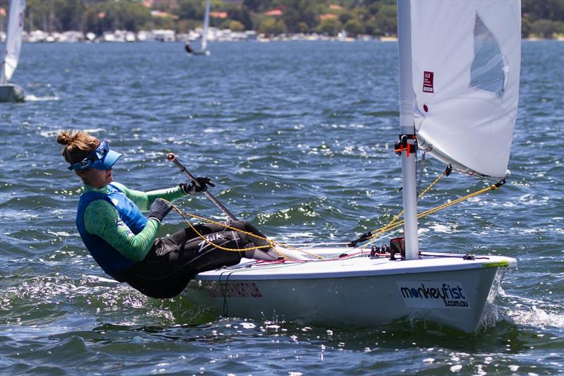 Emma Plasschaert during the Goolugatup Sailing Carnival photo copyright Bernie Kaaks taken at South of Perth Yacht Club and featuring the ILCA 6 class