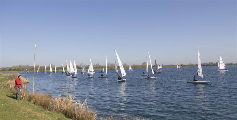 Slow handicap start on Easter Cooler at Notts County photo copyright David Eberlin taken at Notts County Sailing Club and featuring the ILCA 6 class