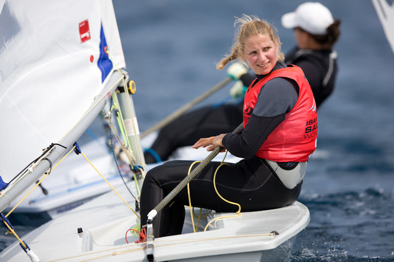 Sarah Steyaert on day 2 of French Olympic Sailing Week at Hyeres photo copyright Guillaume Durand / DPPI / FFV taken at  and featuring the ILCA 6 class