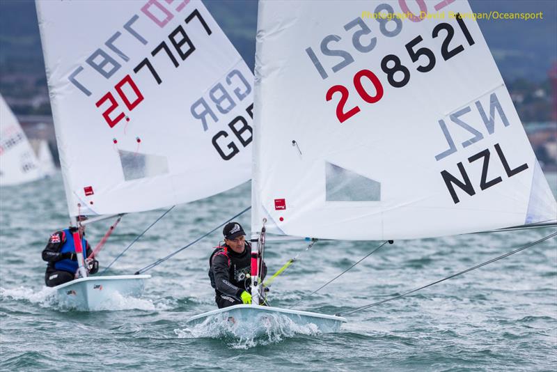 Scott Leith (NZL) in the Master Radial class on the final day of the DLR Laser Masters World Championships in Dublin Bay photo copyright David Branigan / www.oceansport.ie taken at Dun Laoghaire Motor Yacht Club and featuring the ILCA 6 class