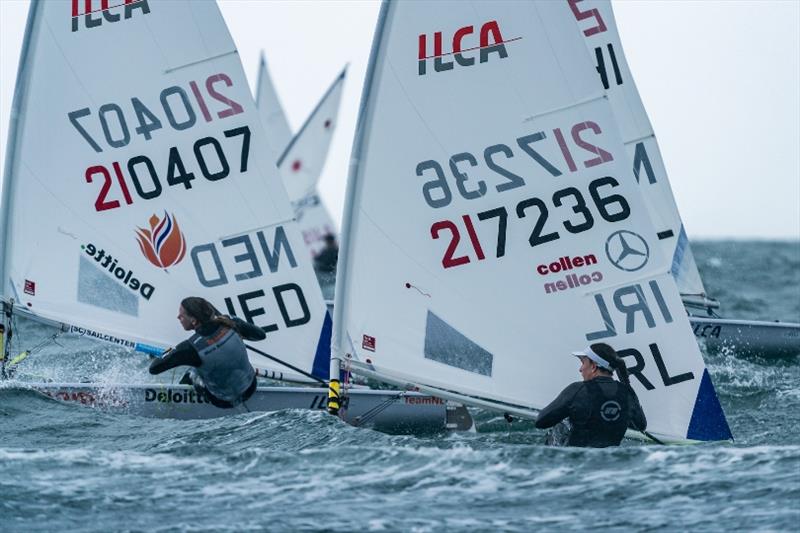 Marit Bouwmeester and Annalise Murphy - 2020 Sail Melbourne International, day 4 photo copyright Beau Outteridge taken at Royal Brighton Yacht Club and featuring the ILCA 6 class