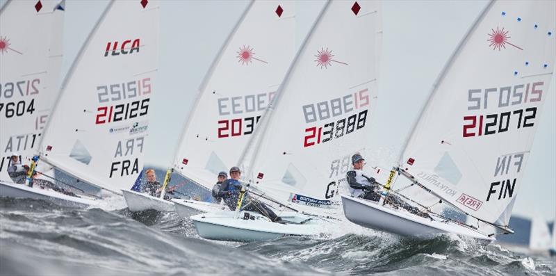 Hannah Snellgrove (middle) - 2020 Laser Senior European Championships & Open European Trophy - photo © Robert Hadjuk / Shuttersail