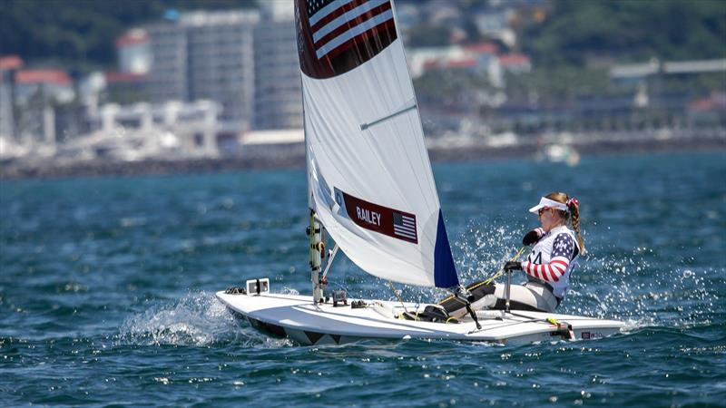 Tokyo2020 - Day 1 - July, 25 - Enoshima, Japan. Paige Railley (USA) Laser Radial - Race 1 photo copyright Richard Gladwell - Sail-World.com / nz taken at Royal New Zealand Yacht Squadron and featuring the ILCA 6 class