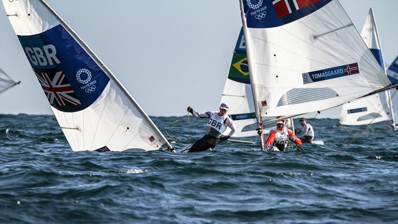 Tokyo2020 - Day 1 - July, 25 - Enoshima, Japan. Mens ILCA7 (Hanson GBR and Tomasgaard (FIN) - Race 1 - photo © Richard Gladwell - Sail-World.com / nz