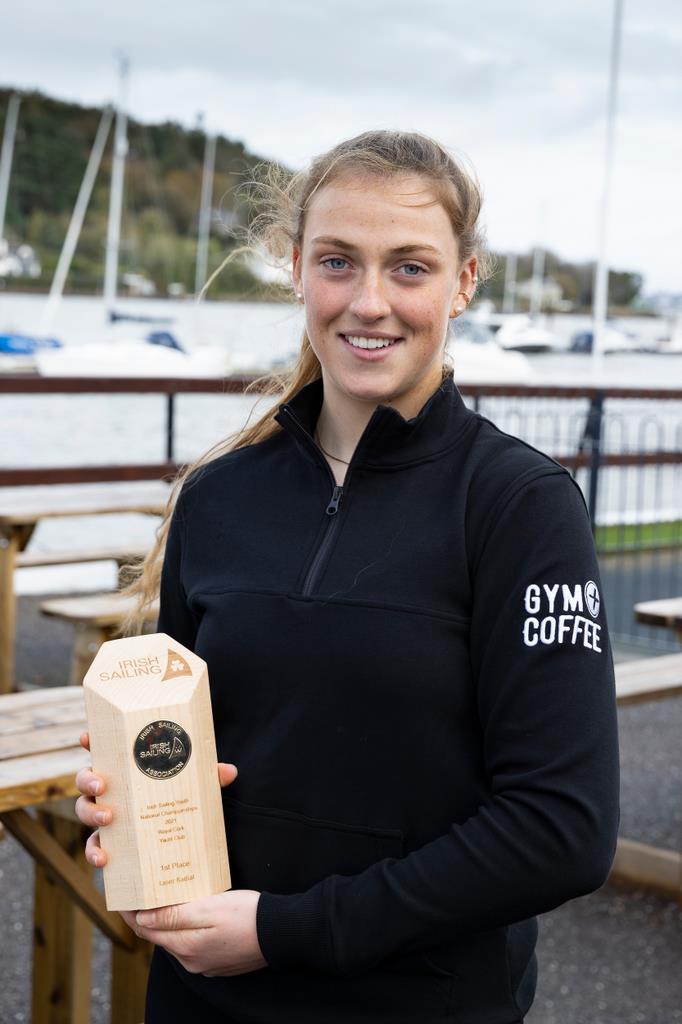 Eve McMahon of Howth Yacht Club, winner of the ILCA 6 class in the Investwise Irish Sailing Youth Nationals on Cork Harbour photo copyright David Branigan / Oceansport taken at Royal Cork Yacht Club and featuring the ILCA 6 class