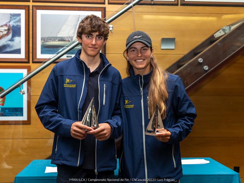 Carlos Charabati (ILCA 4) and Vasileia Karachaliou (ILCA 6) win the ILCA Portuguese Qualifying Event at Cascais - photo © Luís Fráguas