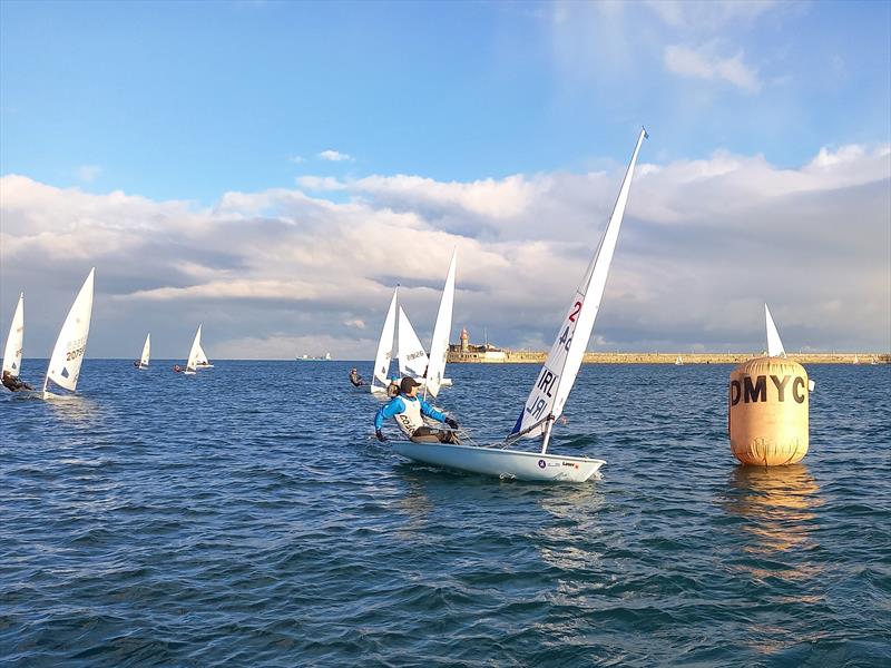 Sean Craig has a five-point margin on second in the ILCA 6 class at the conclusion of Dun Laoghaire Frostbite Series 1 photo copyright Ian Cutliffe taken at Dun Laoghaire Motor Yacht Club and featuring the ILCA 6 class